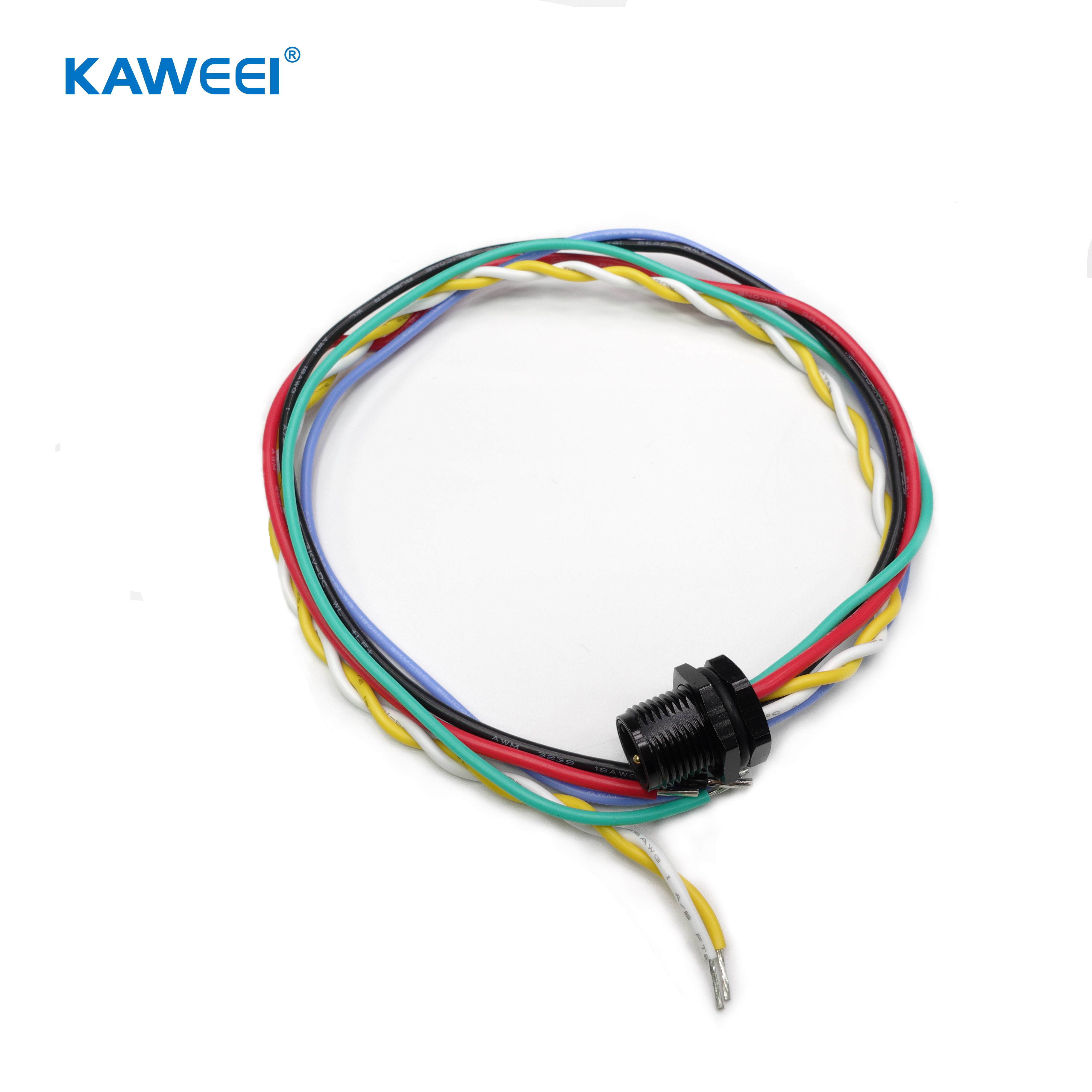 M12 4 + 2pin panel screw connector wiring harness waterproof wire harness