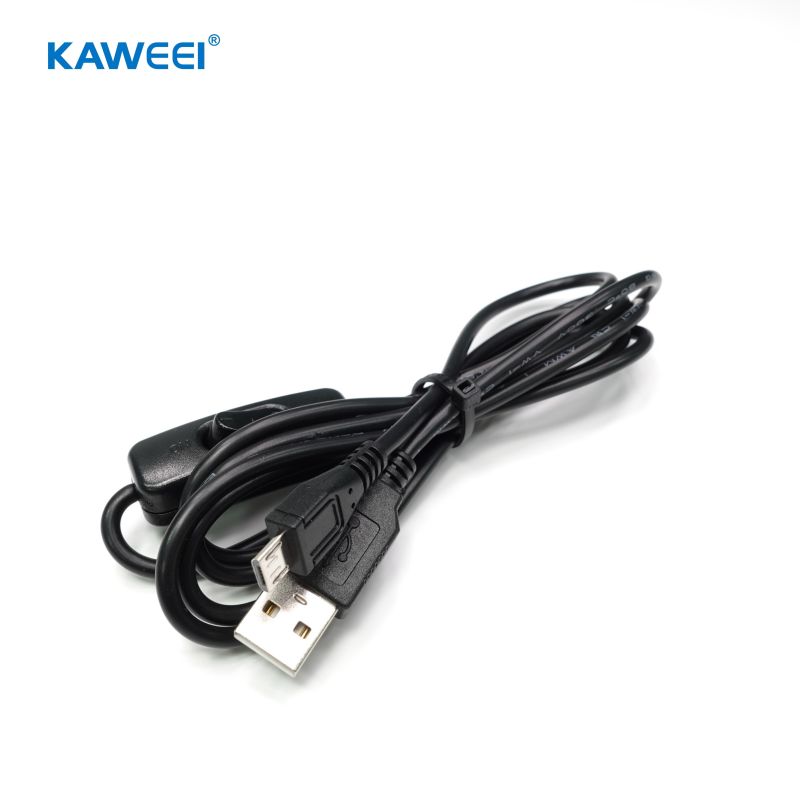 Cable USB 2.0 A macho a Micro USB con control de interruptor Cable de carga rápida Transmisión de datos Cable de carga